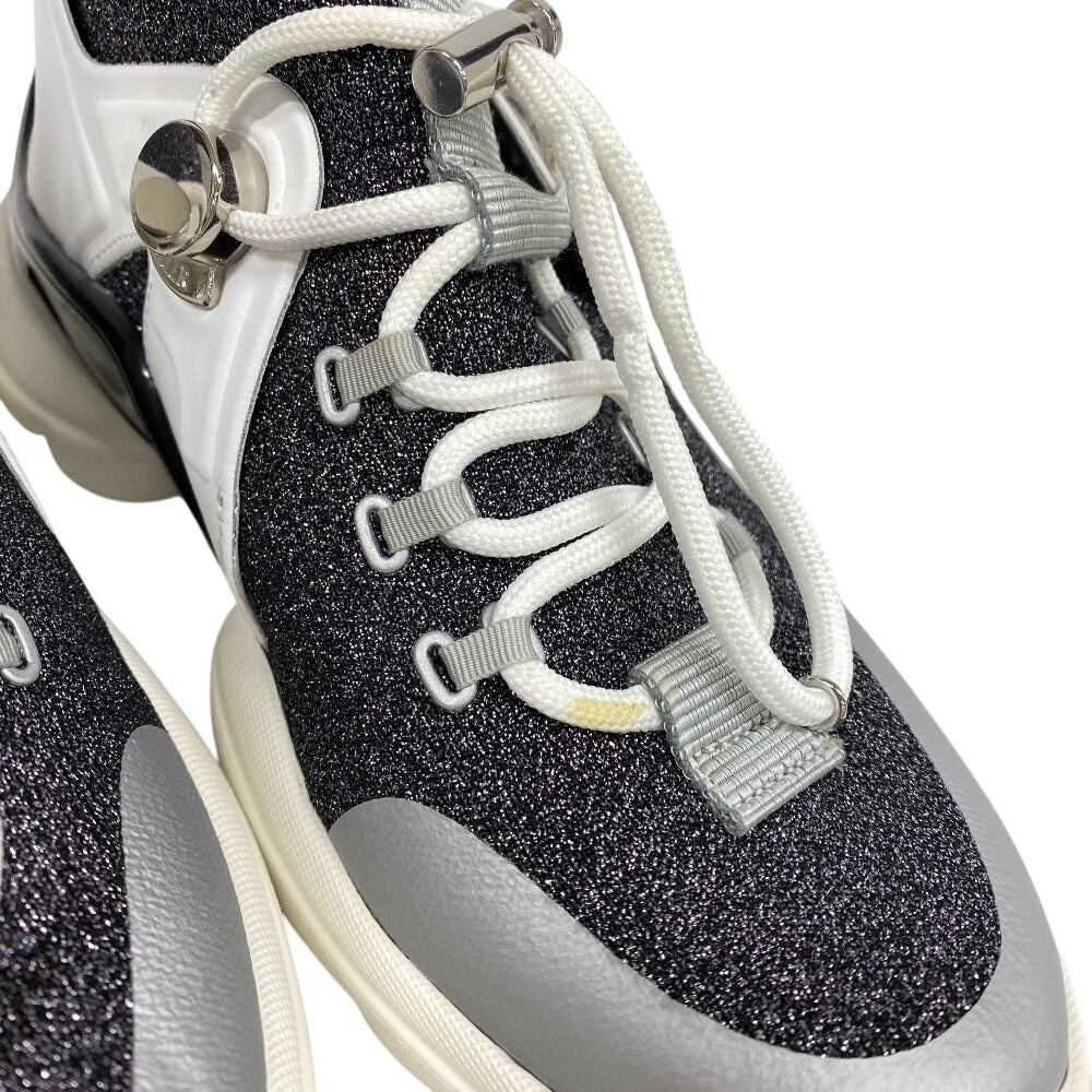 MONCLER sneakers Fabric, Knit black lame panel Women 35 Used Authentic