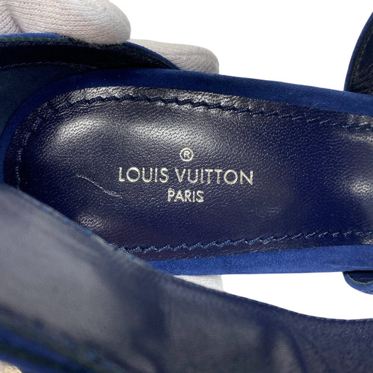 LOUIS VUITTON Sandals Suede, Leather blue 19 years Bijoux Women 36 1/2 Used Authentic