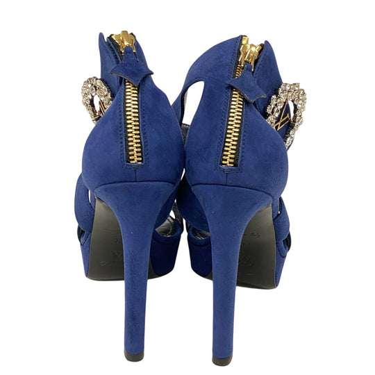 LOUIS VUITTON Sandals Suede, Leather blue 19 years Bijoux Women 36 1/2 Used Authentic