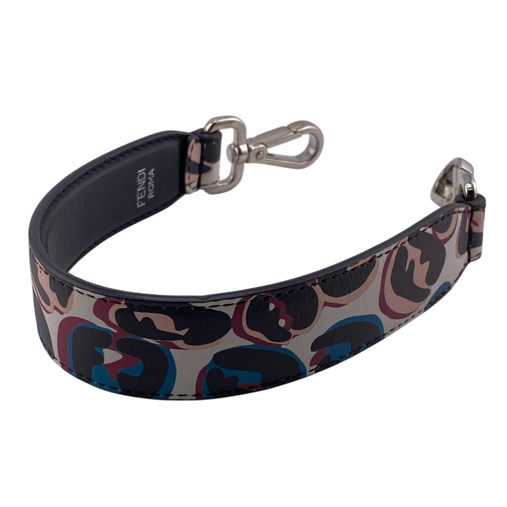 FENDI Shoulder strap leather multicolor Leopard Mini strap you Women Used Authentic