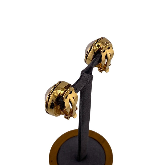 CHANEL Earring Gold Plated gold 1980 2070 Pearl Women Used Authentic