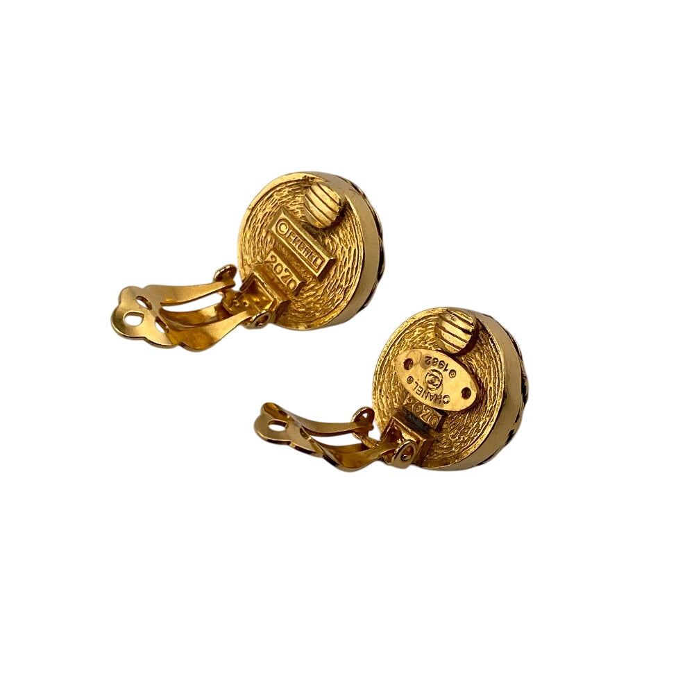 CHANEL Earring Gold Plated gold 1980 2070 Pearl Women Used Authentic