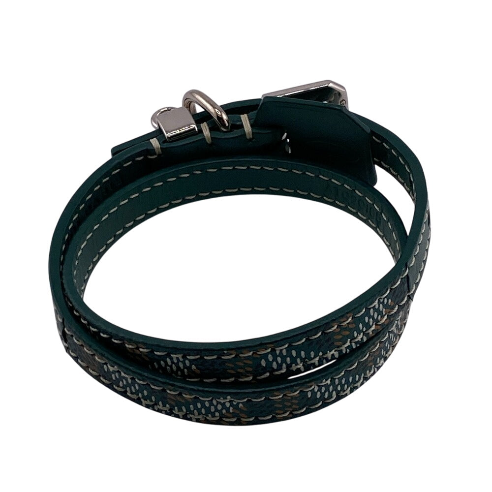 GOYARD bracelet Leather, PVC green Herringbone Edmond