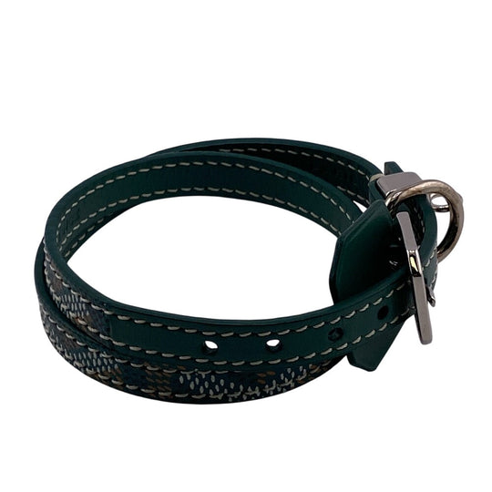 GOYARD bracelet Leather, PVC green Herringbone Edmond