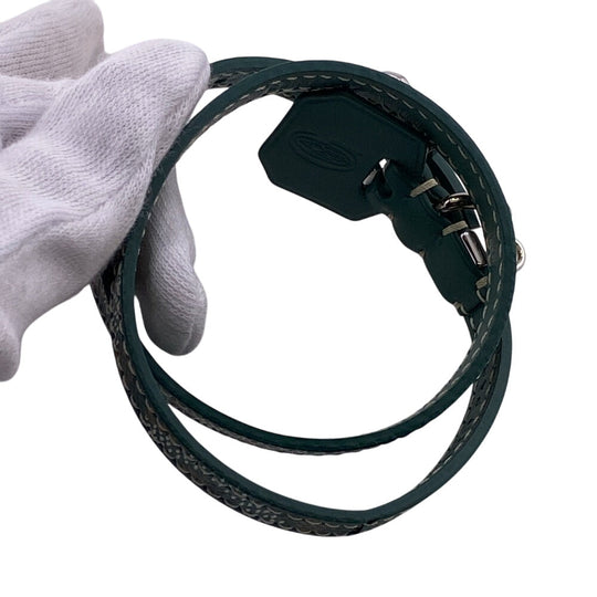 GOYARD bracelet Leather, PVC green Herringbone Edmond