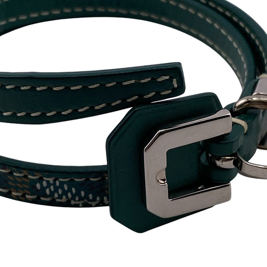 GOYARD bracelet Leather, PVC green Herringbone Edmond