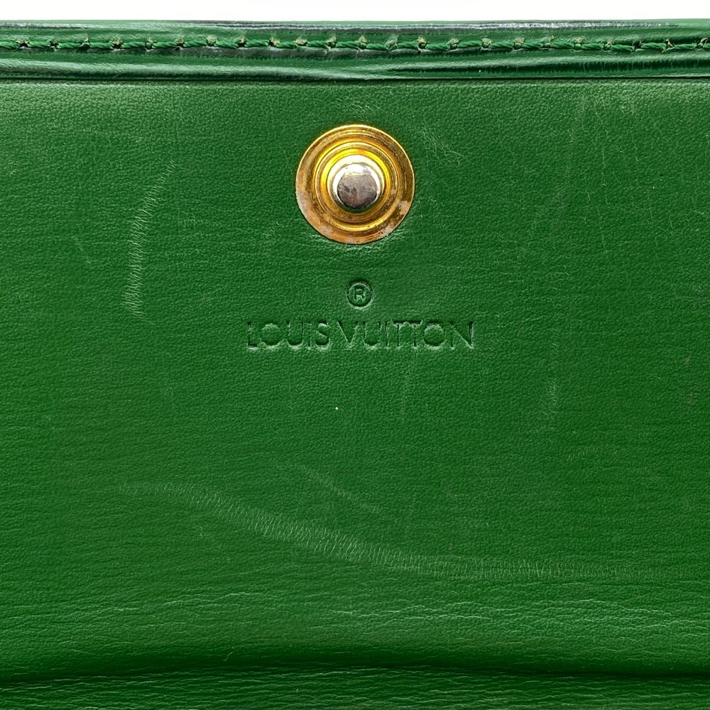 LOUIS VUITTON Long Wallet Purse M63384 Patent leather green Epi Porto Tresor mens(Unisex) Used Authentic