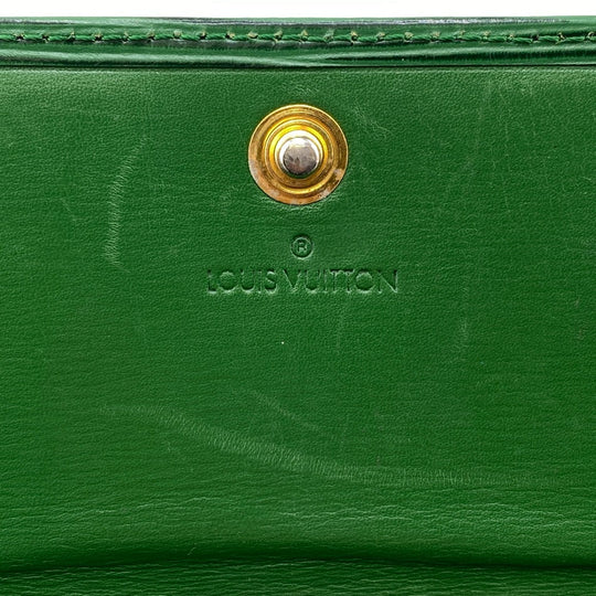 LOUIS VUITTON Long Wallet Purse M63384 Patent leather green Epi Porto Tresor mens(Unisex) Used Authentic