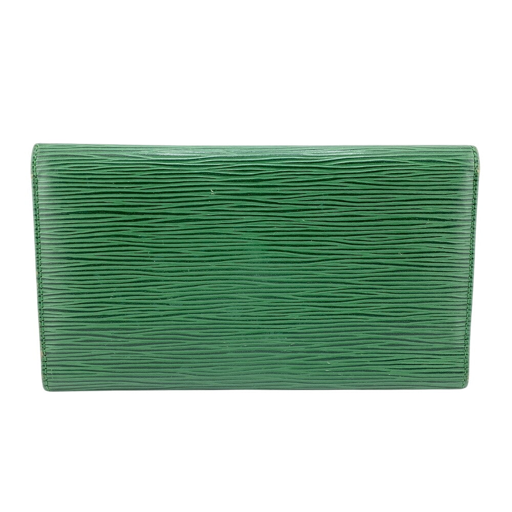 LOUIS VUITTON Long Wallet Purse M63384 Patent leather green Epi Porto Tresor mens(Unisex) Used Authentic