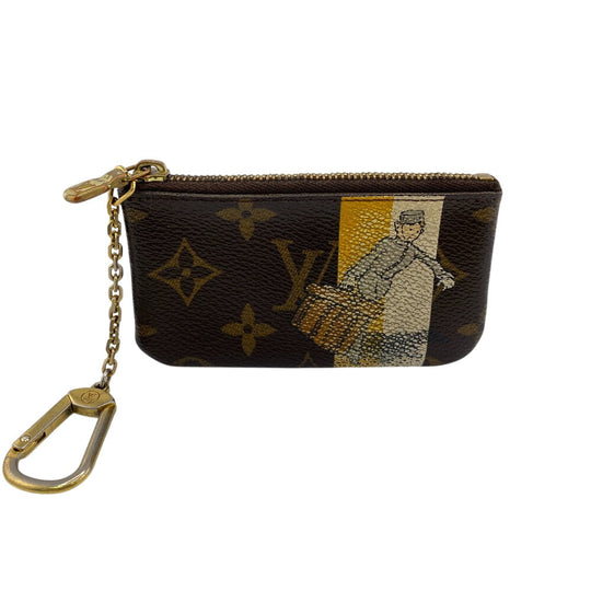 LOUIS VUITTON Coin case M60033 leather Brown Key Ring Pochette Monogram groom Kle Women Used Authentic