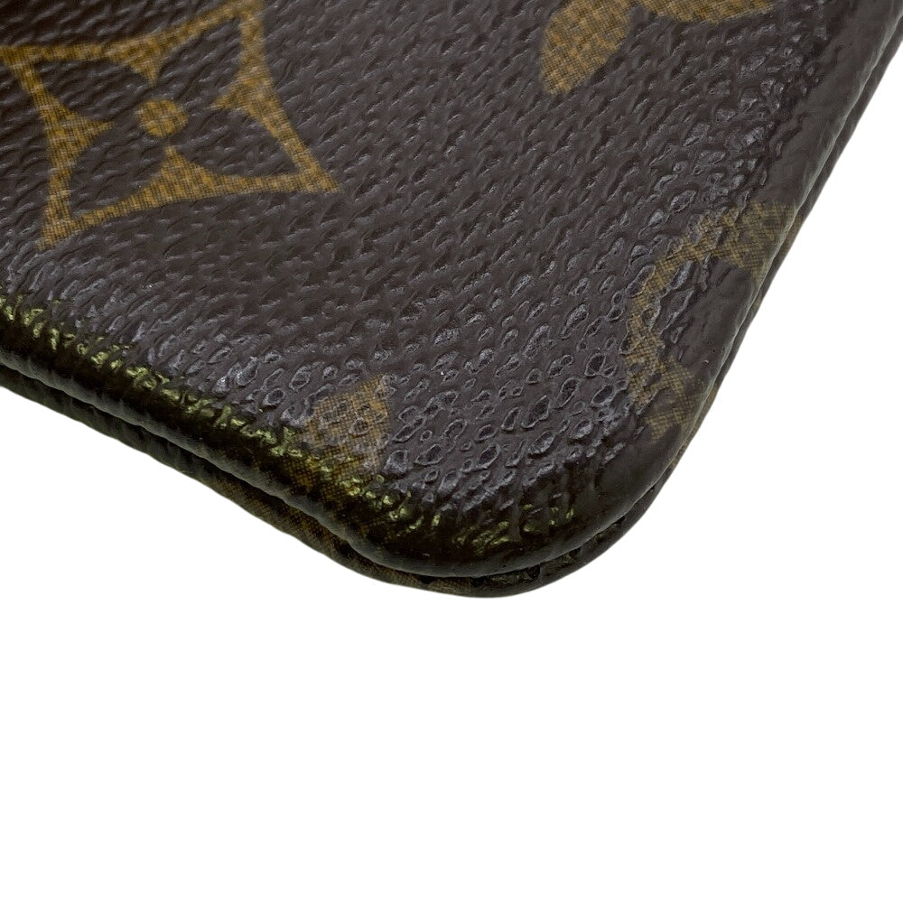LOUIS VUITTON Coin case M60033 leather Brown Key Ring Pochette Monogram groom Kle Women Used Authentic