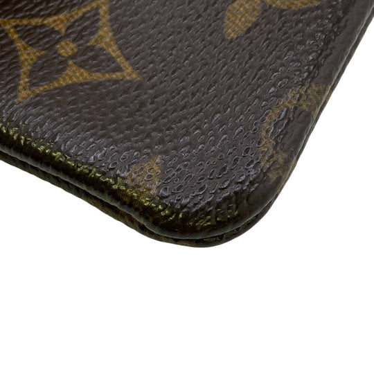 LOUIS VUITTON Coin case M60033 leather Brown Key Ring Pochette Monogram groom Kle Women Used Authentic