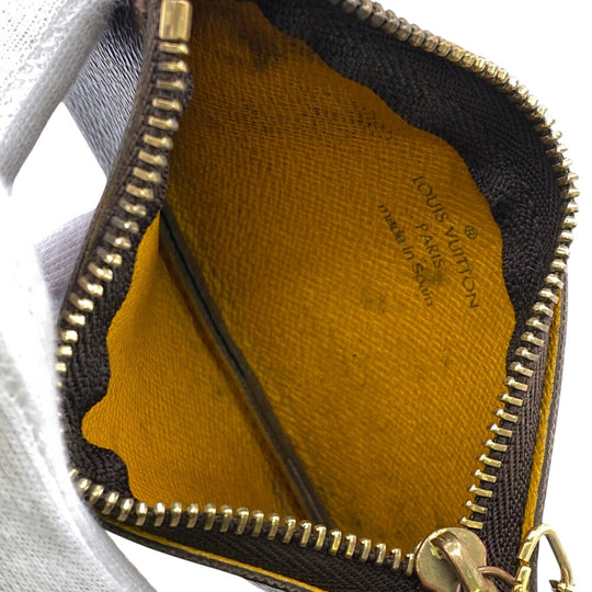LOUIS VUITTON Coin case M60033 leather Brown Key Ring Pochette Monogram groom Kle Women Used Authentic