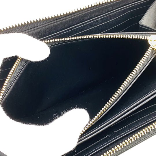 LOUIS VUITTON Long Wallet Purse M68382 Lambskin, Monogram Embossed black LV