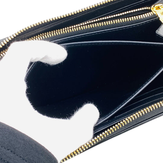 LOUIS VUITTON Long Wallet Purse M68382 Lambskin, Monogram Embossed black LV