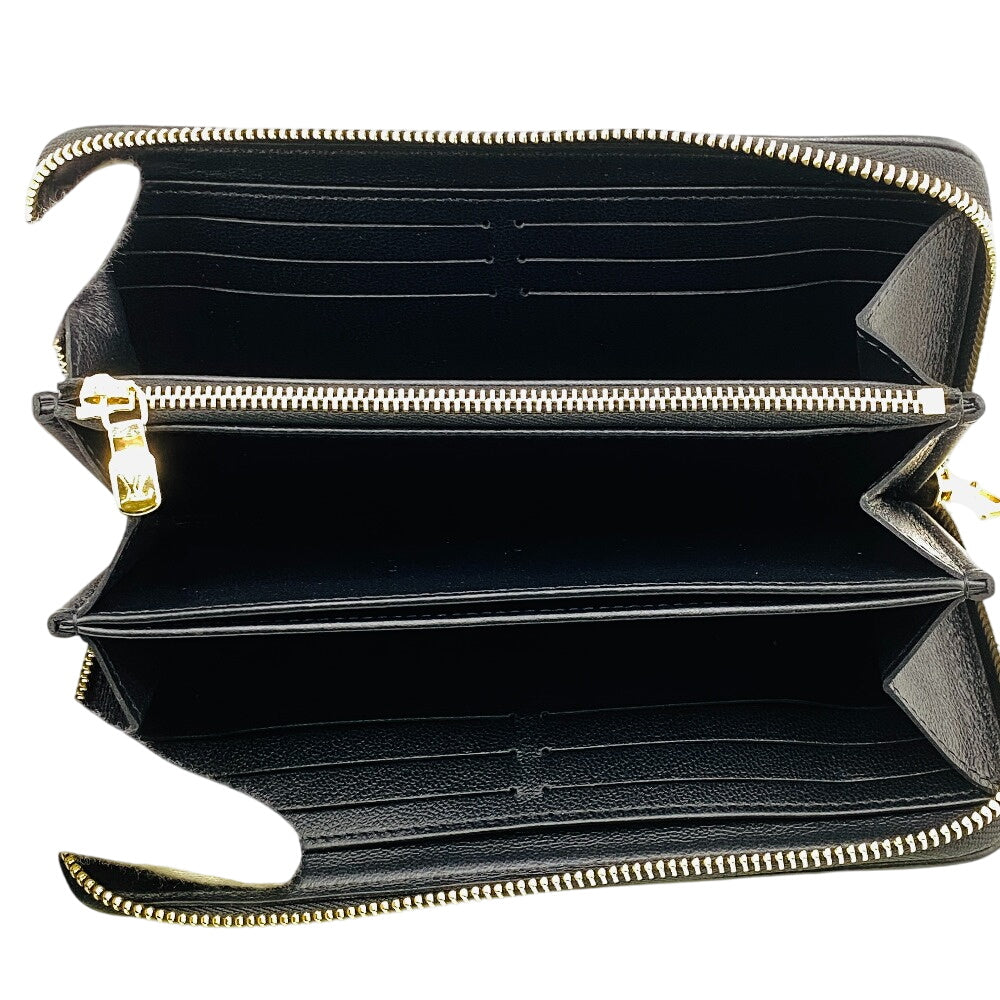 LOUIS VUITTON Long Wallet Purse M68382 Lambskin, Monogram Embossed black LV