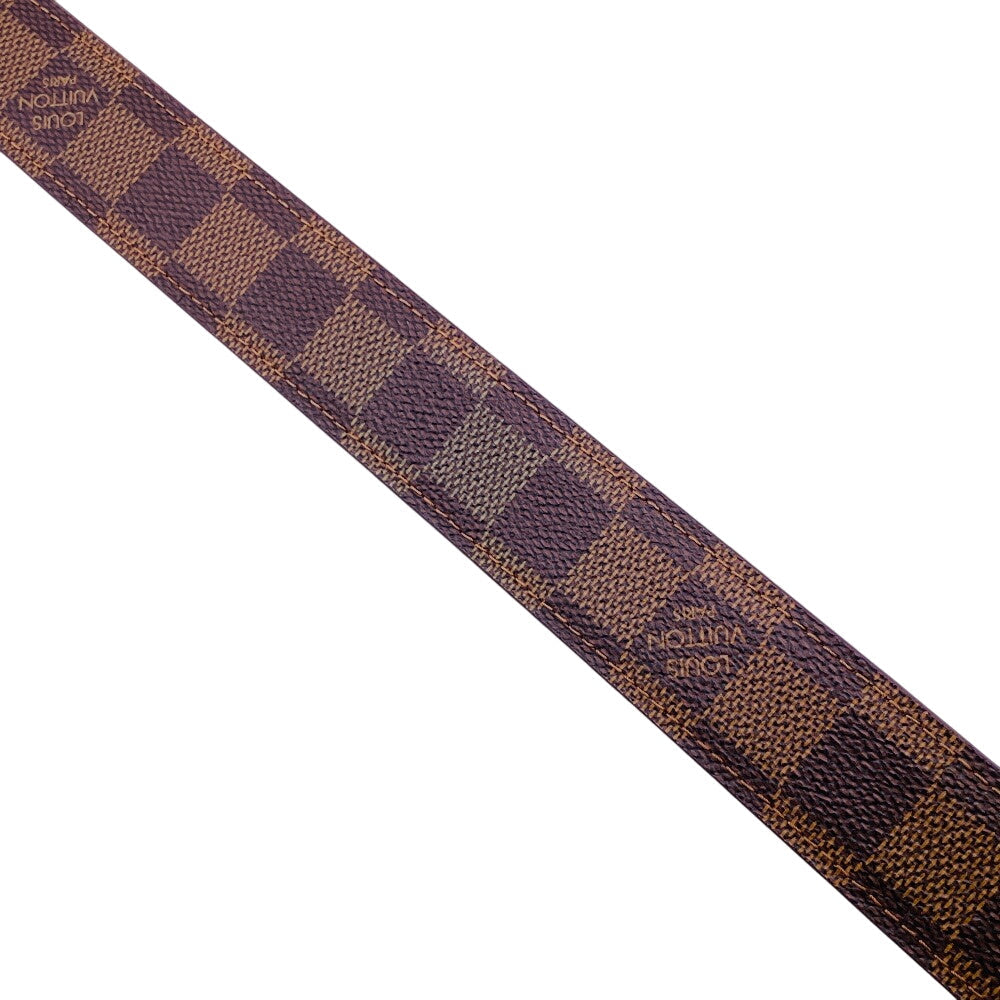 LOUIS VUITTON belt M6995 Damier canvas, leather Brown Saintur Damier Ellipse Damier mens Used Authentic