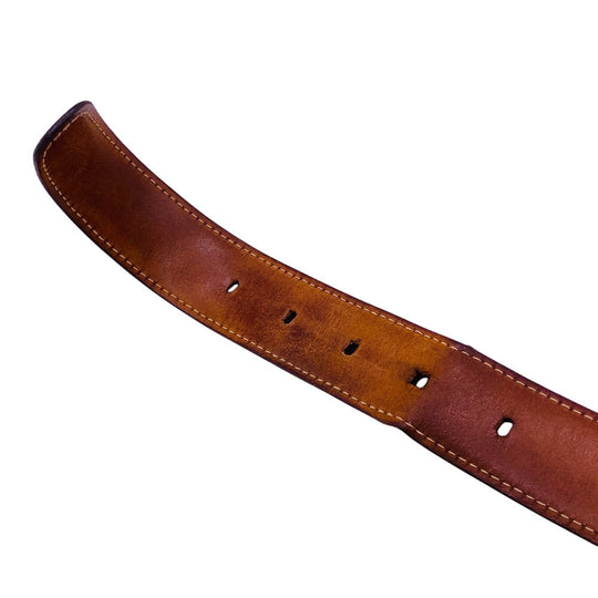 LOUIS VUITTON belt M6995 Damier canvas, leather Brown Saintur Damier Ellipse Damier mens Used Authentic