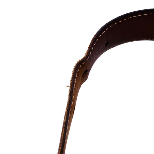 LOUIS VUITTON belt M6995 Damier canvas, leather Brown Saintur Damier Ellipse Damier mens Used Authentic