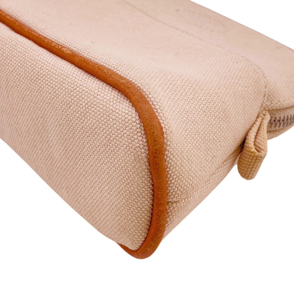 HERMES Pouch canvas beige Bollid pouch mini Women Used Authentic