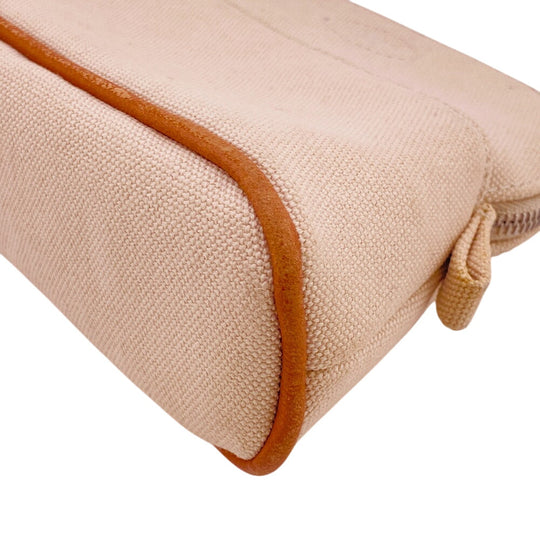 HERMES Pouch canvas beige Bollid pouch mini Women Used Authentic
