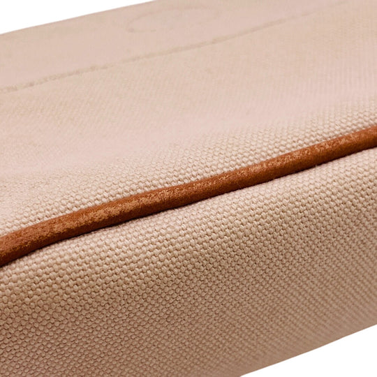 HERMES Pouch canvas beige Bollid pouch mini Women Used Authentic