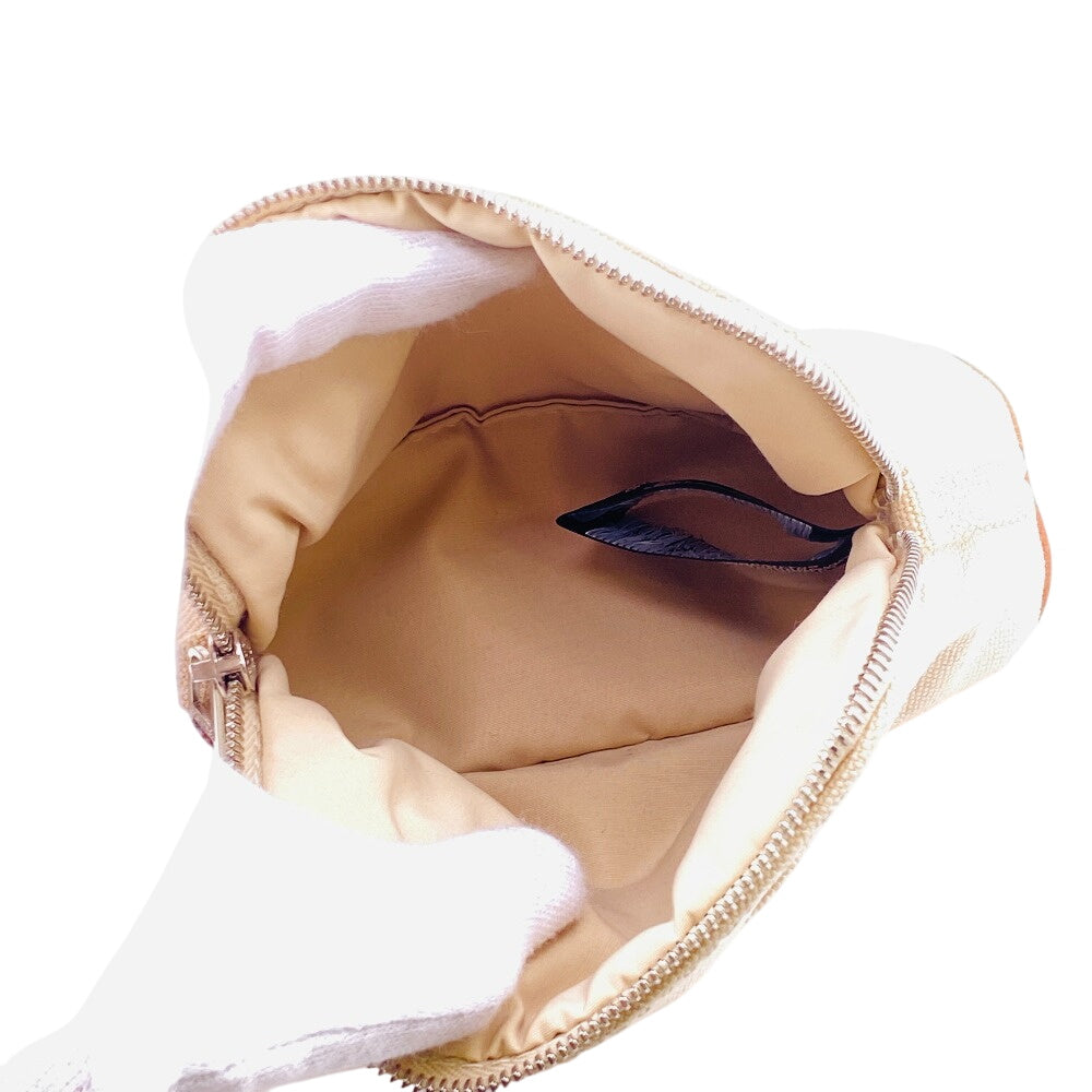 HERMES Pouch canvas beige Bollid pouch mini Women Used Authentic