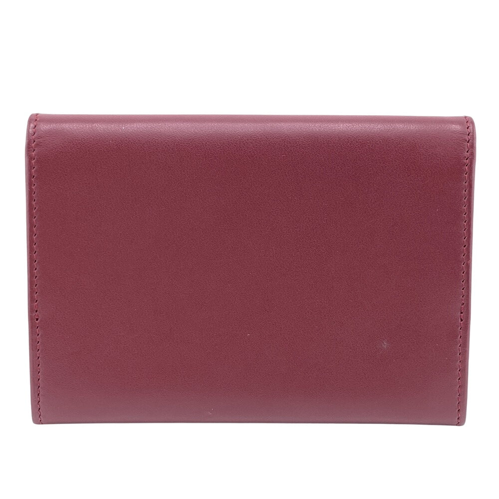 CARTIER Card Case leather Bordeaux name card holder Must Line Women Used Authentic