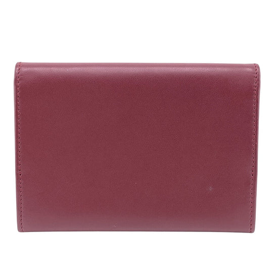 CARTIER Card Case leather Bordeaux name card holder Must Line Women Used Authentic