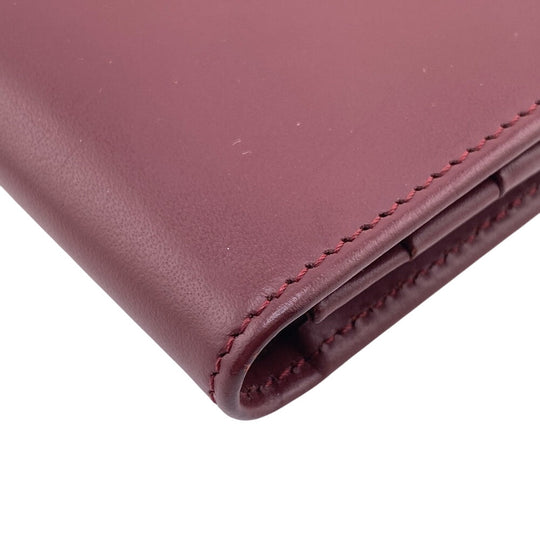 CARTIER Card Case leather Bordeaux name card holder Must Line Women Used Authentic