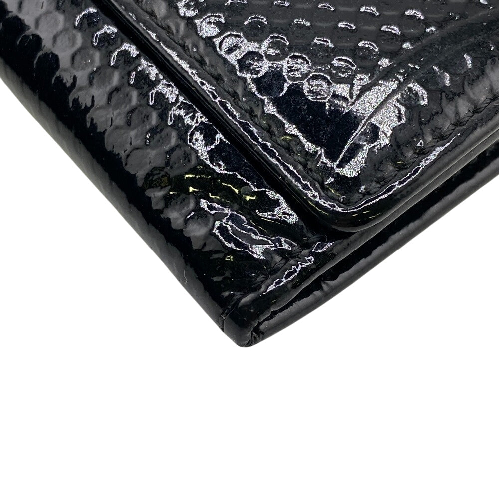 CARTIER Long Wallet Purse Patent leather black happy Birthday mens Used Authentic