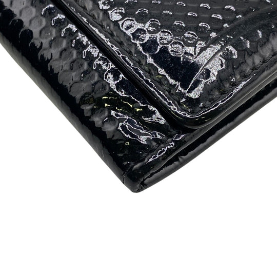 CARTIER Long Wallet Purse Patent leather black happy Birthday mens Used Authentic