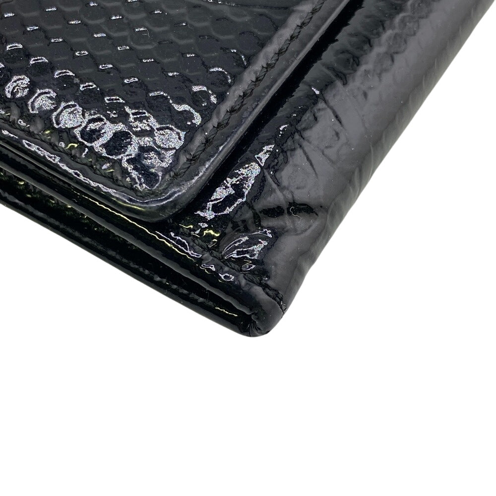 CARTIER Long Wallet Purse Patent leather black happy Birthday mens Used Authentic