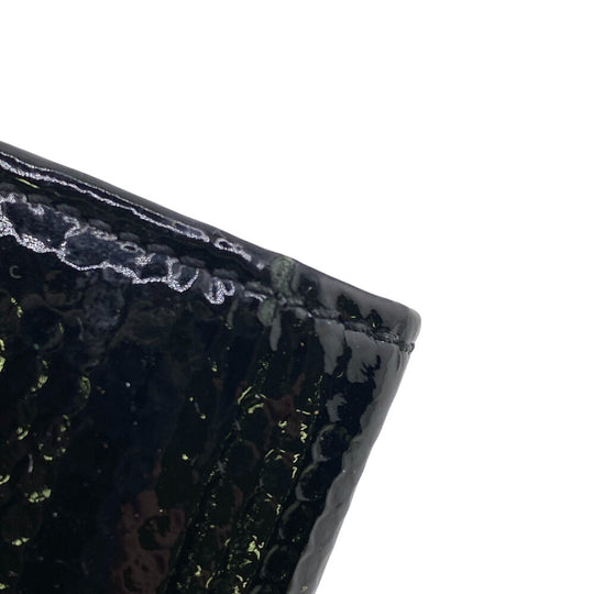 CARTIER Long Wallet Purse Patent leather black happy Birthday mens Used Authentic