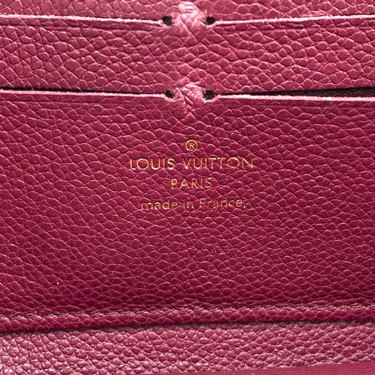 LOUIS VUITTON Long Wallet Purse M60549 leather wine-red Zip Around Monogram Ann Platt Zippy wallet Women Used Authentic