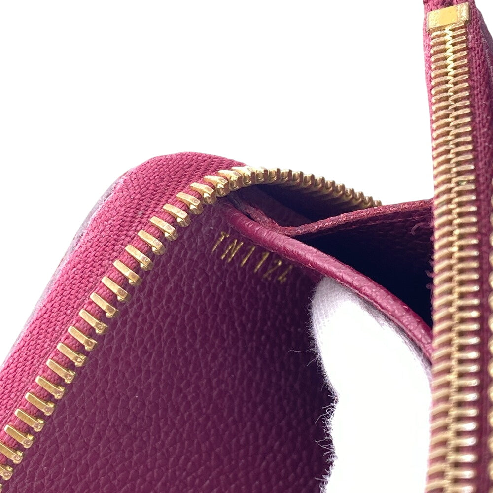 LOUIS VUITTON Long Wallet Purse M60549 leather wine-red Zip Around Monogram Ann Platt Zippy wallet Women Used Authentic