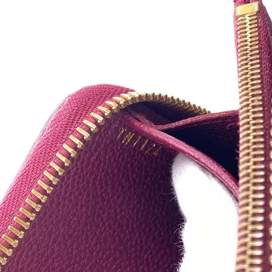 LOUIS VUITTON Long Wallet Purse M60549 leather wine-red Zip Around Monogram Ann Platt Zippy wallet Women Used Authentic