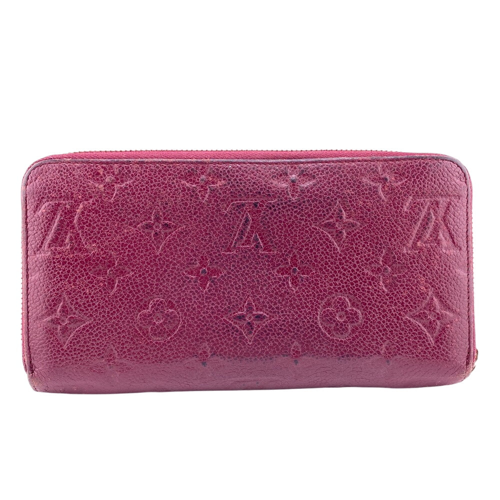 LOUIS VUITTON Long Wallet Purse M60549 leather wine-red Zip Around Monogram Ann Platt Zippy wallet Women Used Authentic