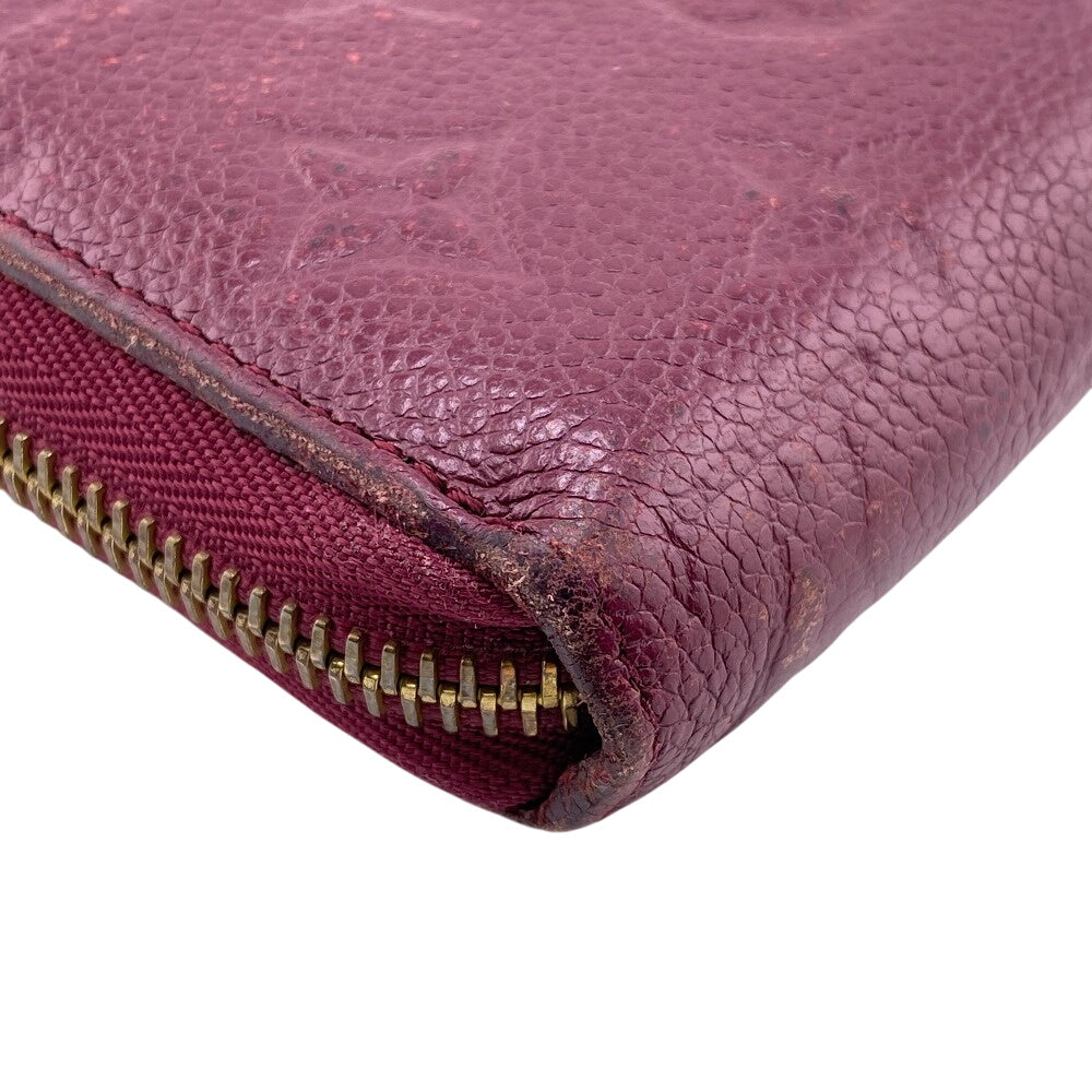 LOUIS VUITTON Long Wallet Purse M60549 leather wine-red Zip Around Monogram Ann Platt Zippy wallet Women Used Authentic