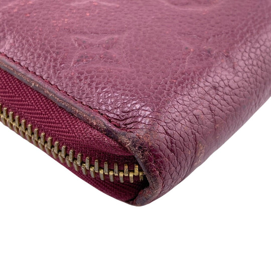 LOUIS VUITTON Long Wallet Purse M60549 leather wine-red Zip Around Monogram Ann Platt Zippy wallet Women Used Authentic
