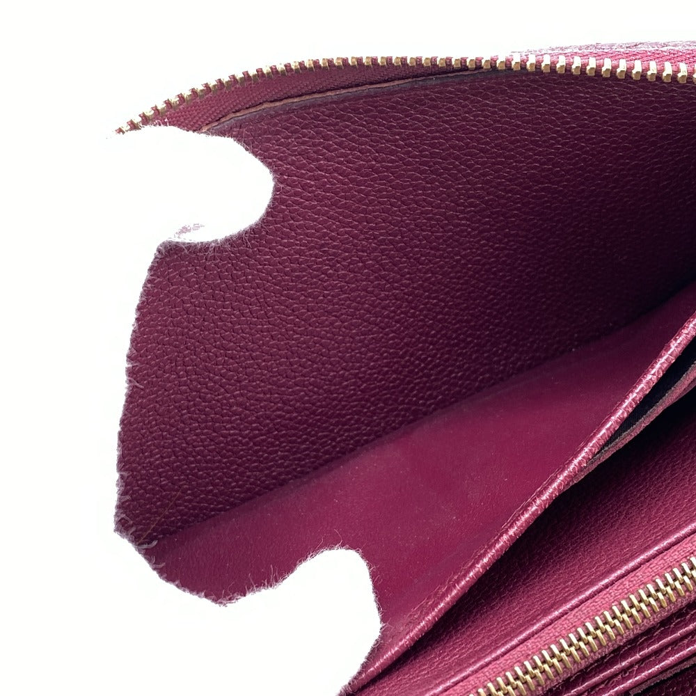 LOUIS VUITTON Long Wallet Purse M60549 leather wine-red Zip Around Monogram Ann Platt Zippy wallet Women Used Authentic