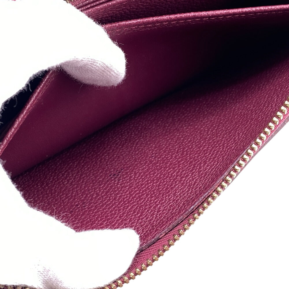 LOUIS VUITTON Long Wallet Purse M60549 leather wine-red Zip Around Monogram Ann Platt Zippy wallet Women Used Authentic