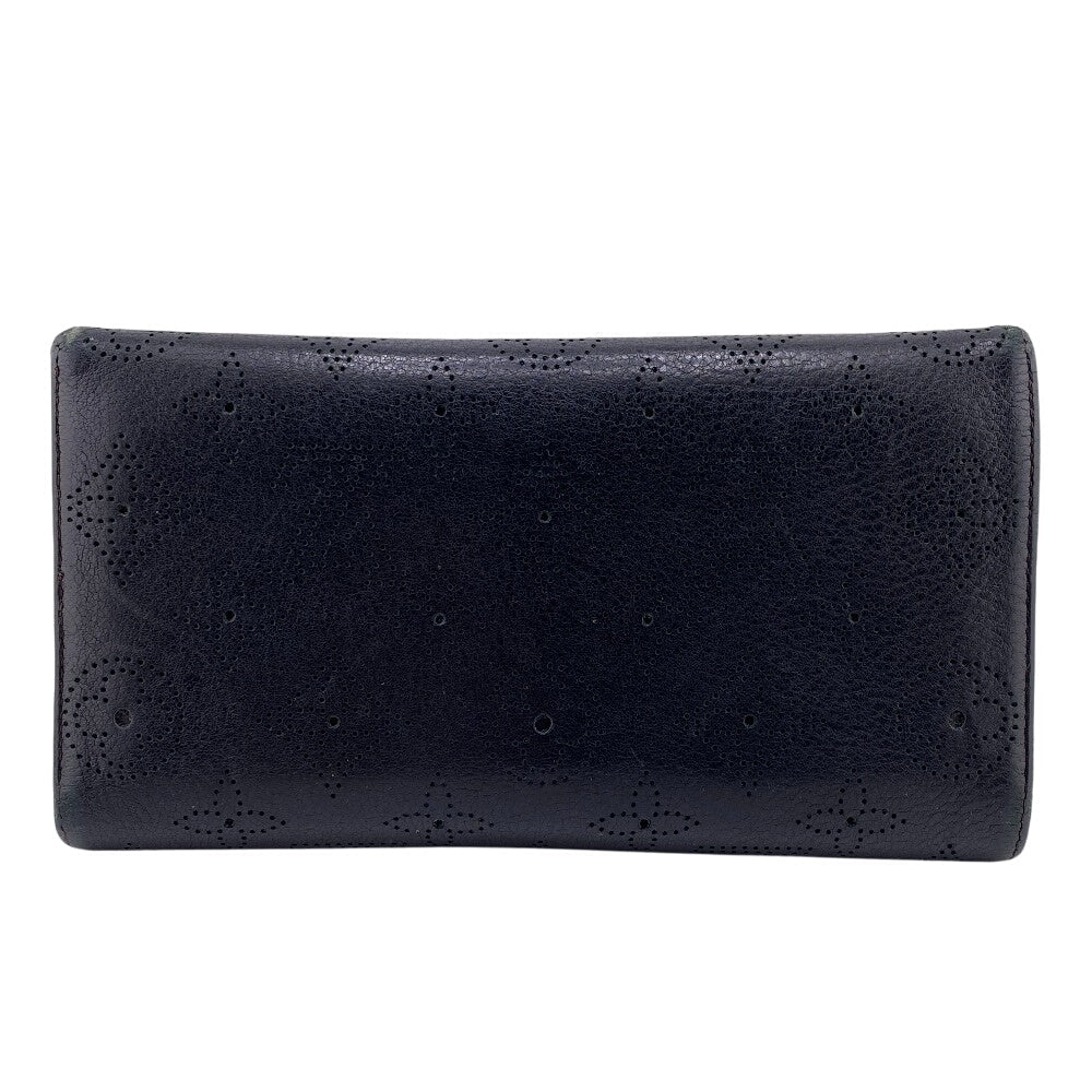 LOUIS VUITTON Long Wallet Purse M95549 leather black Portefeuille Mahina Amelia Women Used Authentic