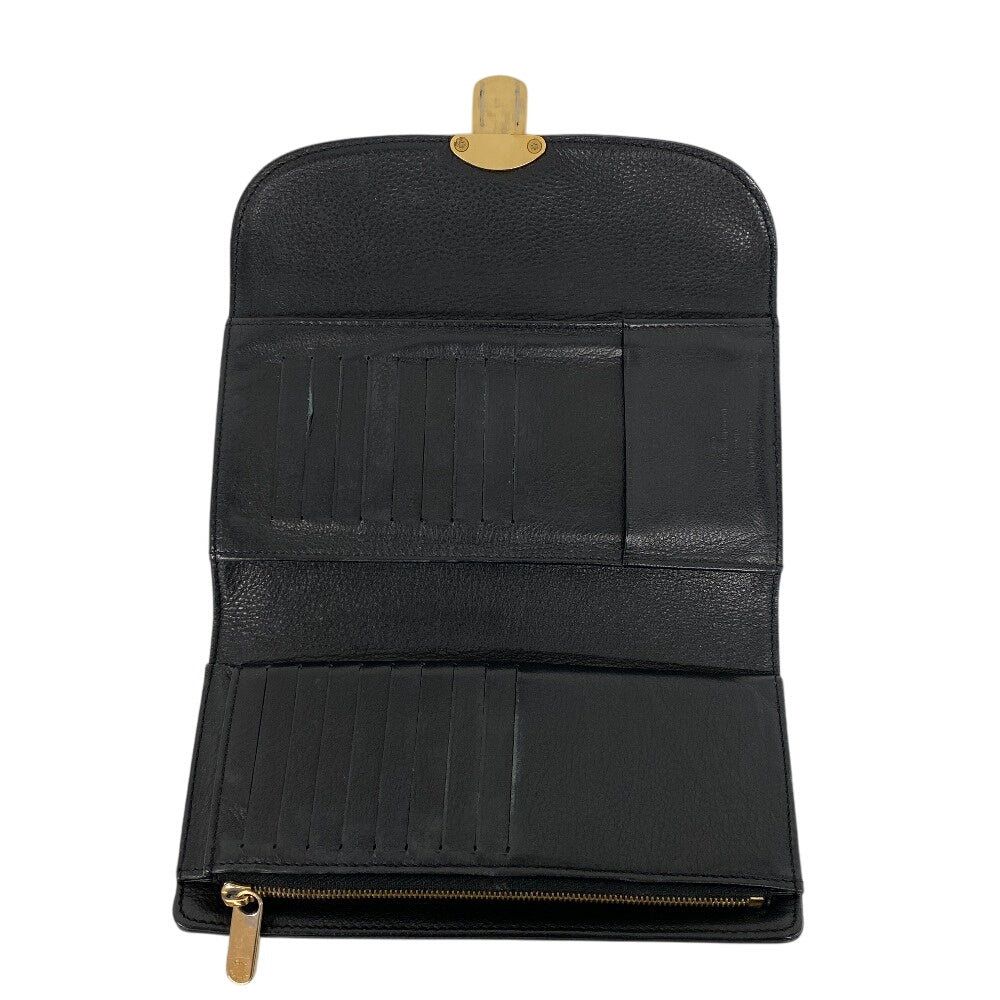 LOUIS VUITTON Long Wallet Purse M95549 leather black Portefeuille Mahina Amelia Women Used Authentic