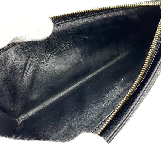 LOUIS VUITTON Long Wallet Purse M95549 leather black Portefeuille Mahina Amelia Women Used Authentic