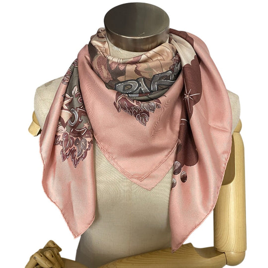 HERMES scarf silk pink AUBE LIBRE COMME L' ANGE Dawn Pegasus Carre90 Women Used Authentic