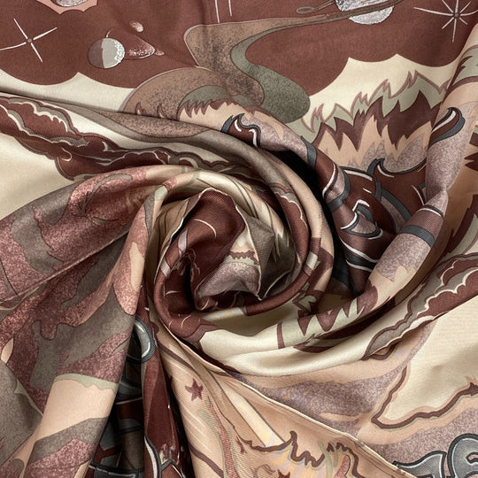 HERMES scarf silk pink AUBE LIBRE COMME L' ANGE Dawn Pegasus Carre90 Women Used Authentic