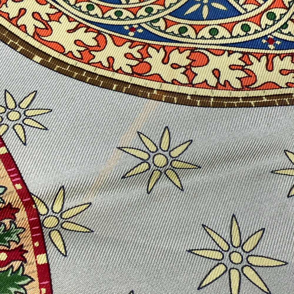 HERMES scarf silk green TROPHEES de VENISE Carre90