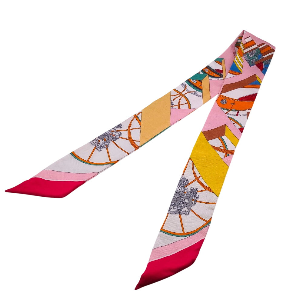 HERMES scarf silk pink SPRINGS SPRINGS 063932S Twilly