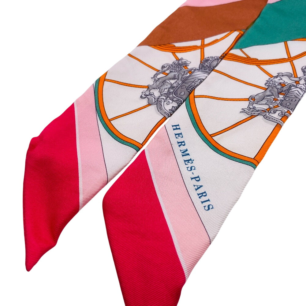 HERMES scarf silk pink SPRINGS SPRINGS 063932S Twilly